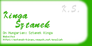 kinga sztanek business card